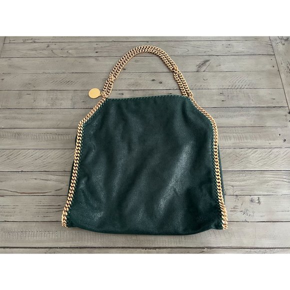 Stella McCartney Handbags - Stella McCartney Falabella Fold Over Tote Bag Shaggy Deer Dark Green Gold Hardwa
